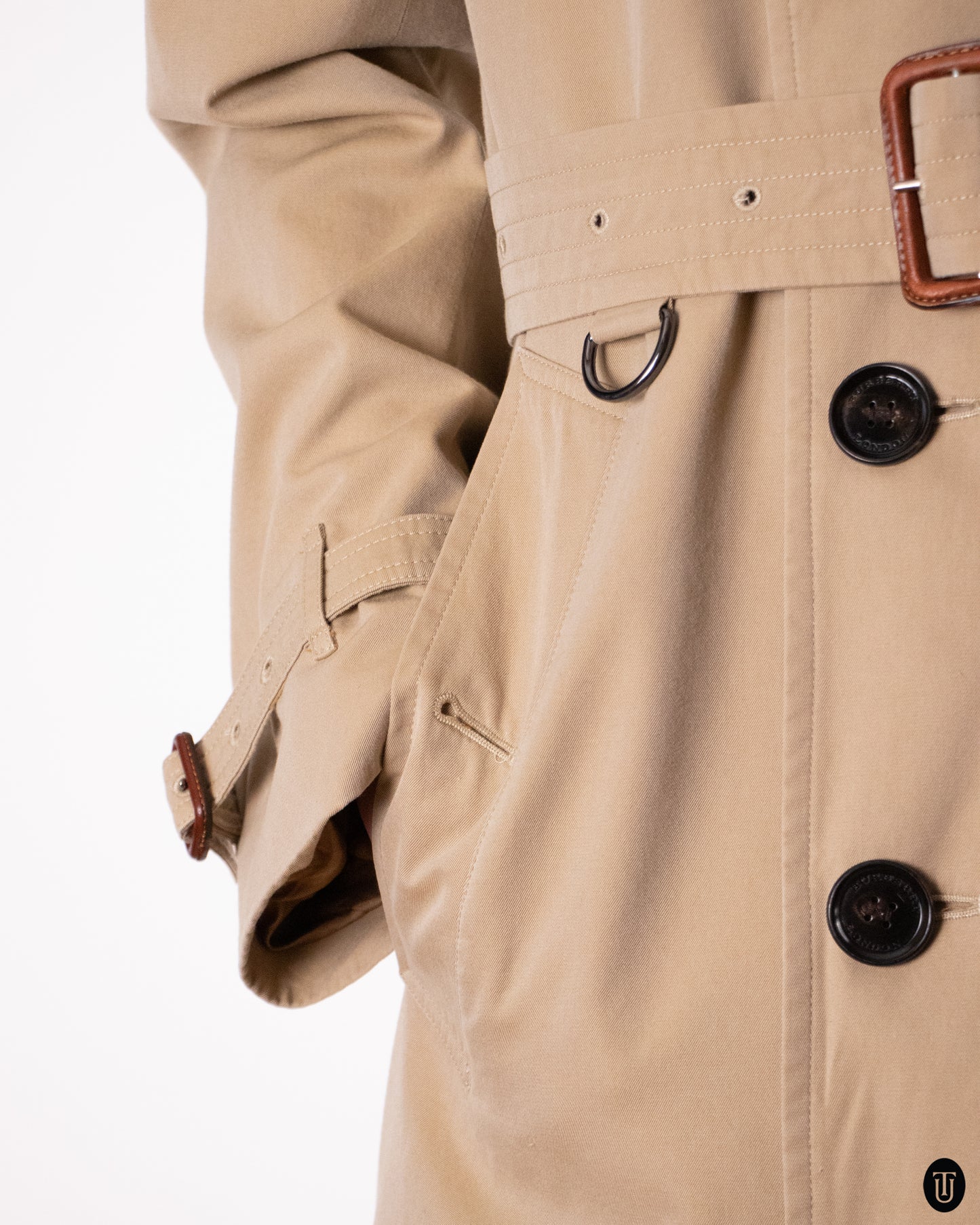 00's Burberry Beige Cotton Trench Coat S