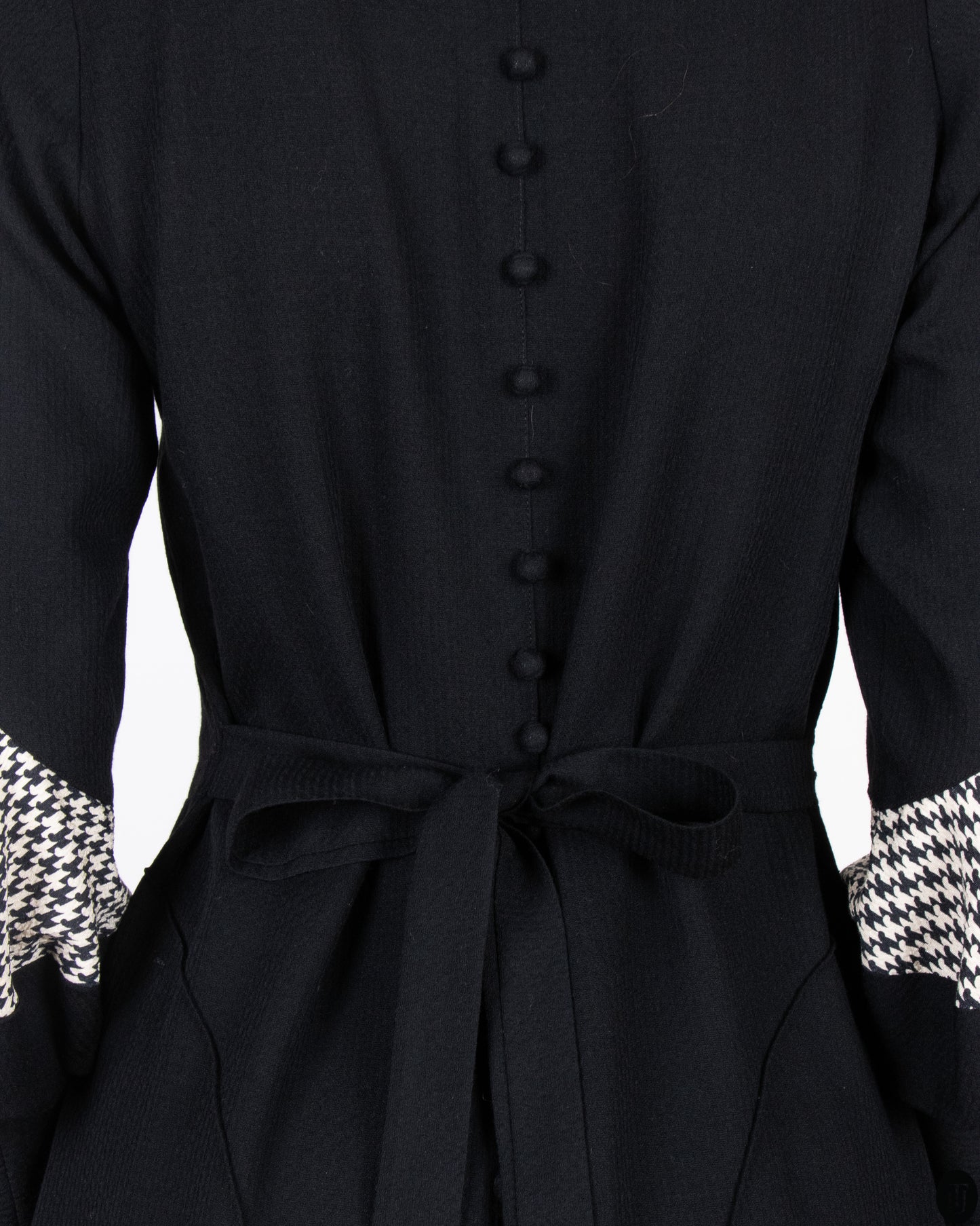 30's Fitted A-Line Wool Crepe Dress XS