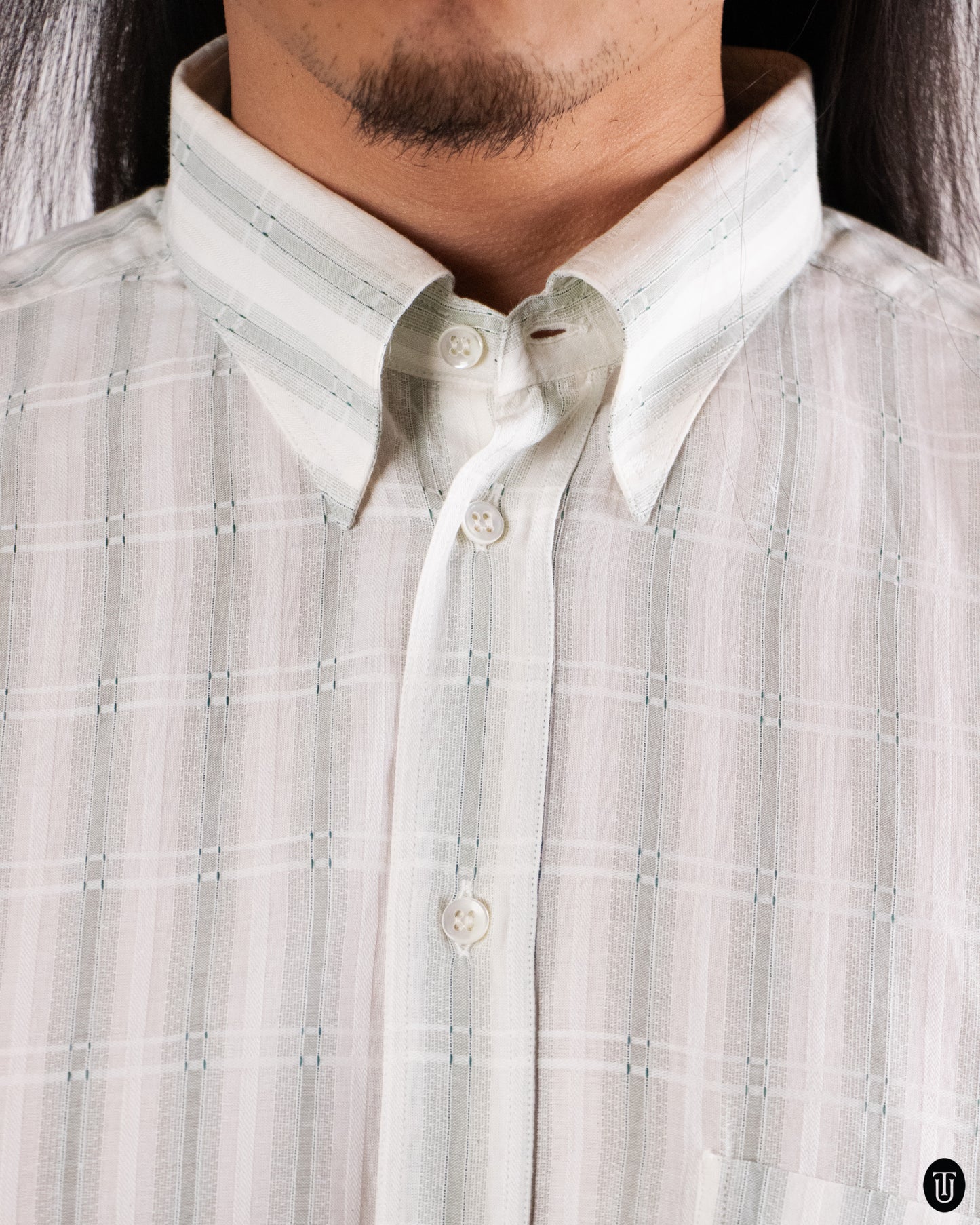 80's Giorgio Armani Srtiped Cotton Shirt L