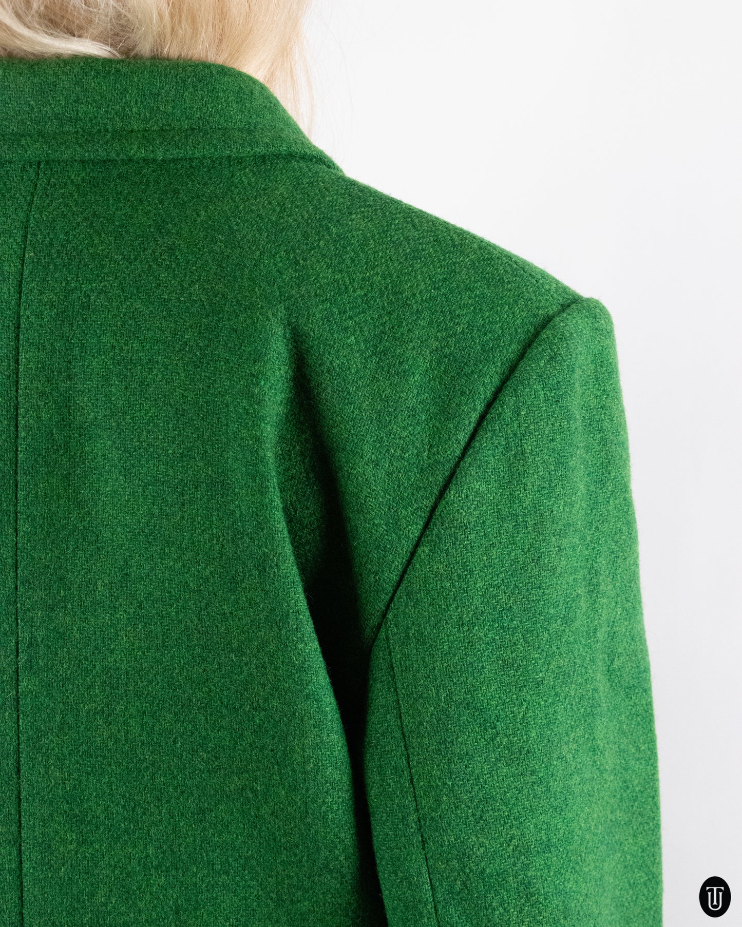 80's Yves Saint Laurent Forest Green Wool Suit L