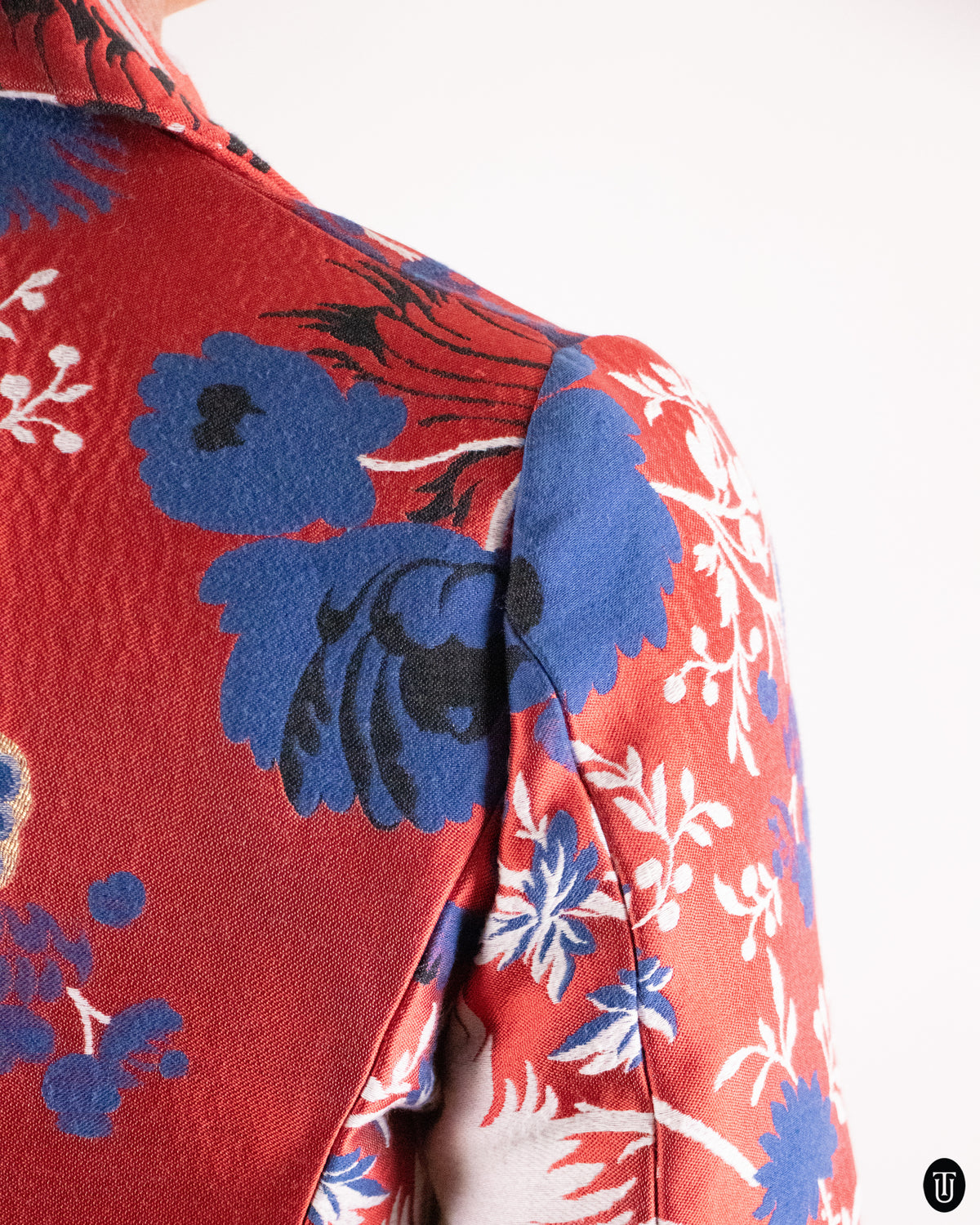 00's Rochas Tailored Cotton Floral Coat M