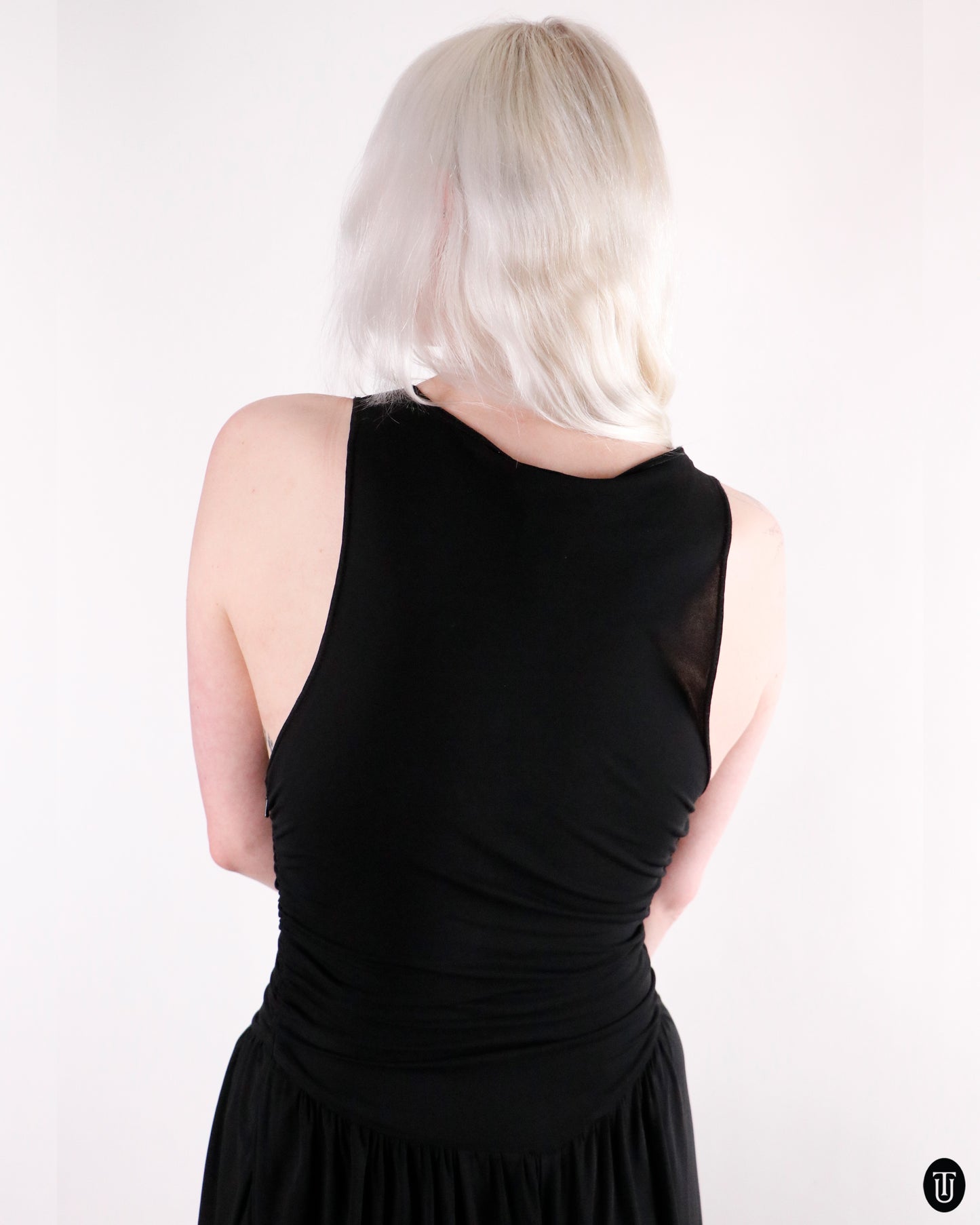 00's Celine Black Tank Maxi Dress M