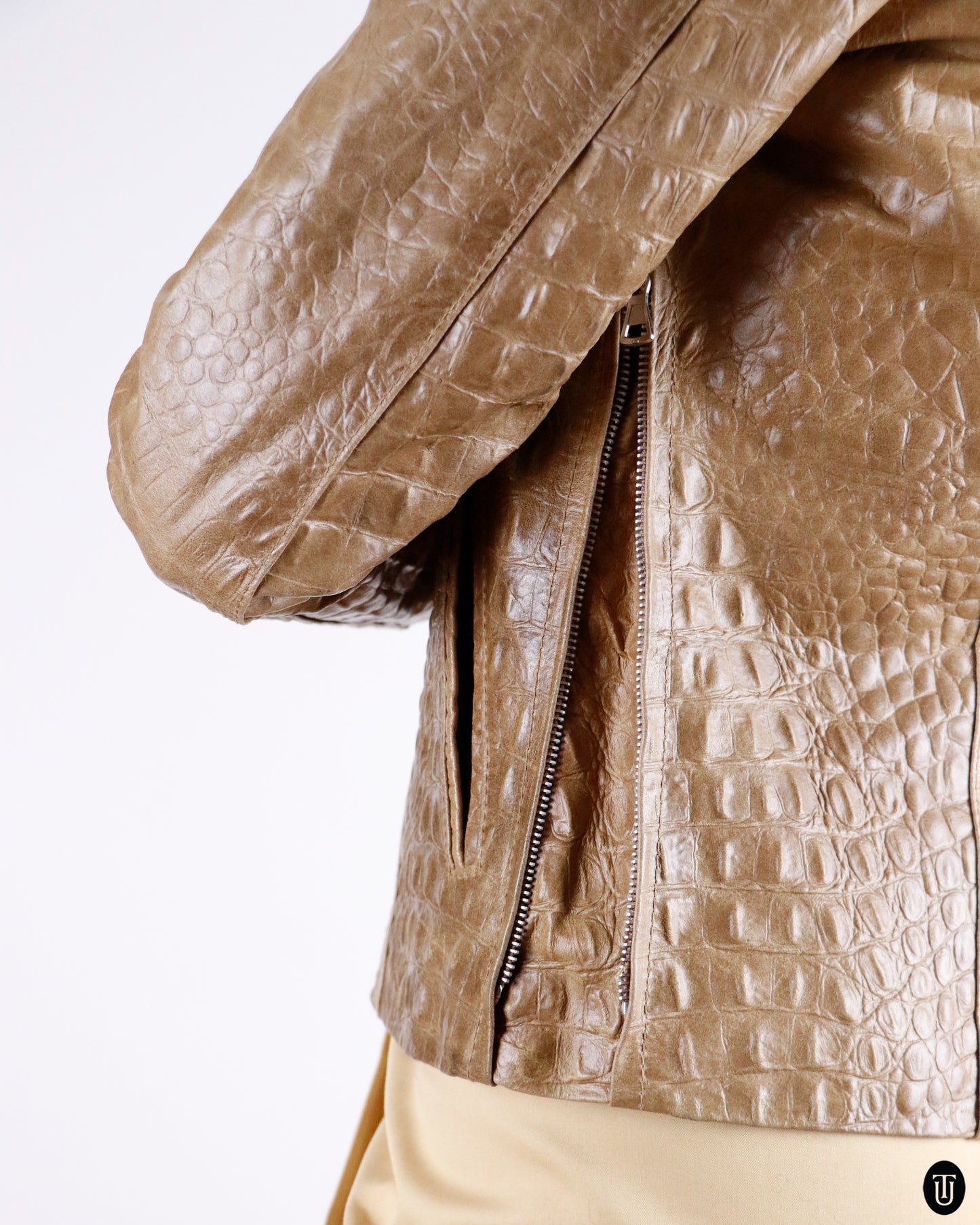 90's Inside Stone Leather Jacket S