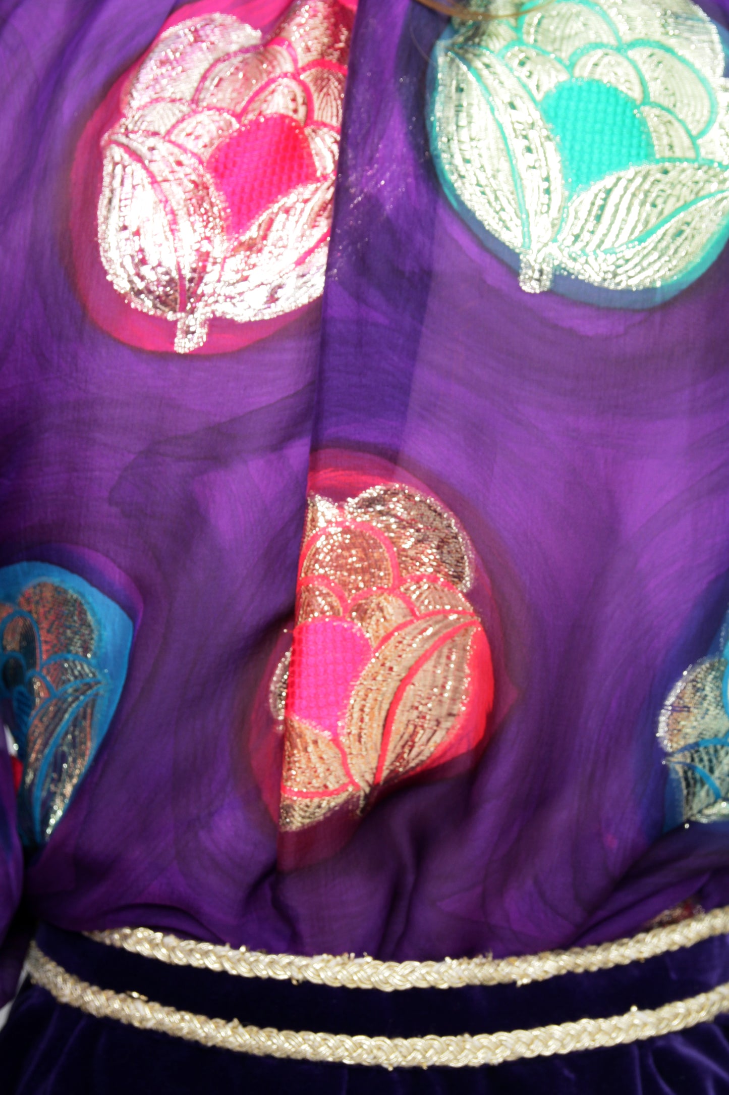 70's Couture Lurex & Velvet Ensemble L