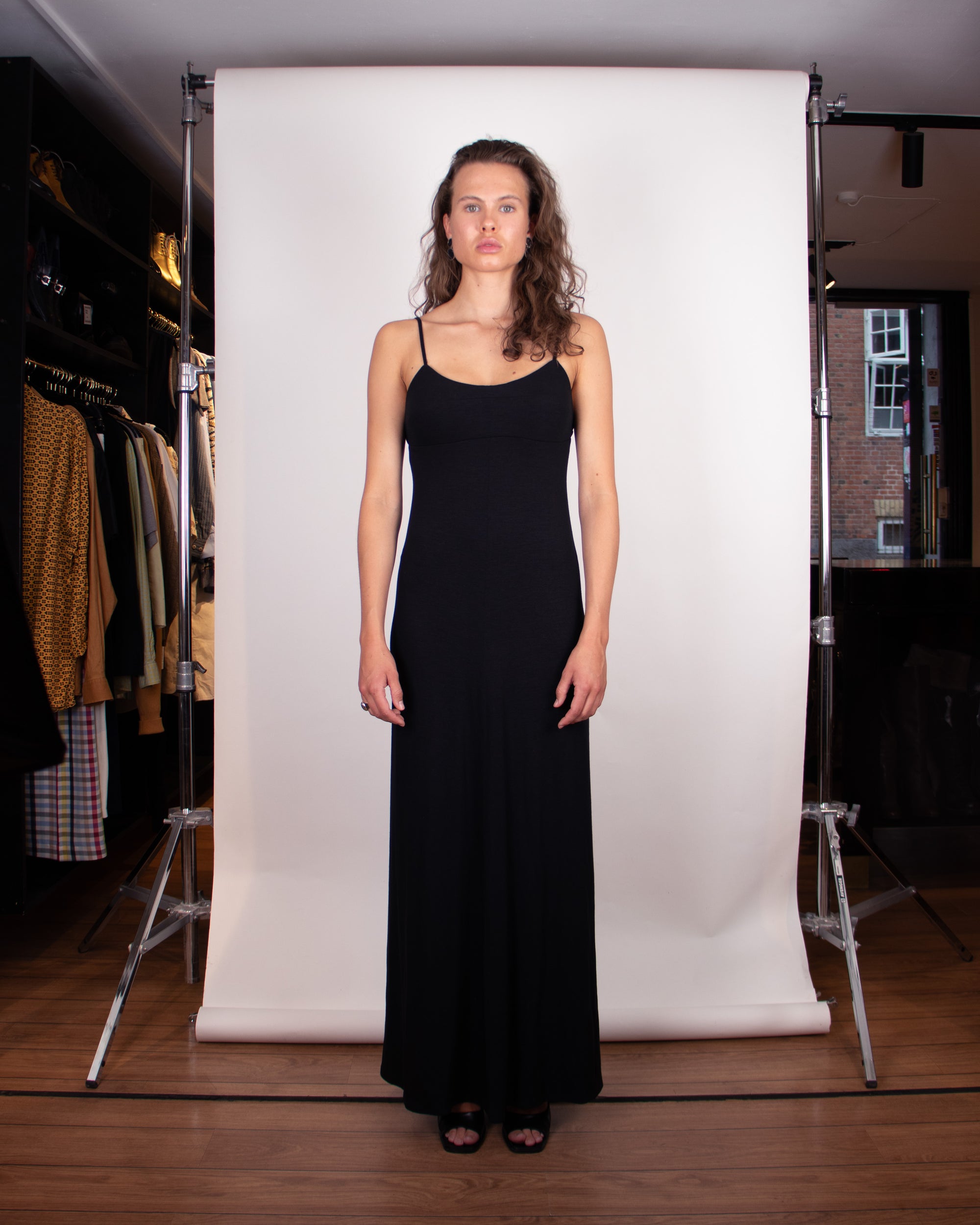 2000s Max Mara Black Jersey Evening Dress S