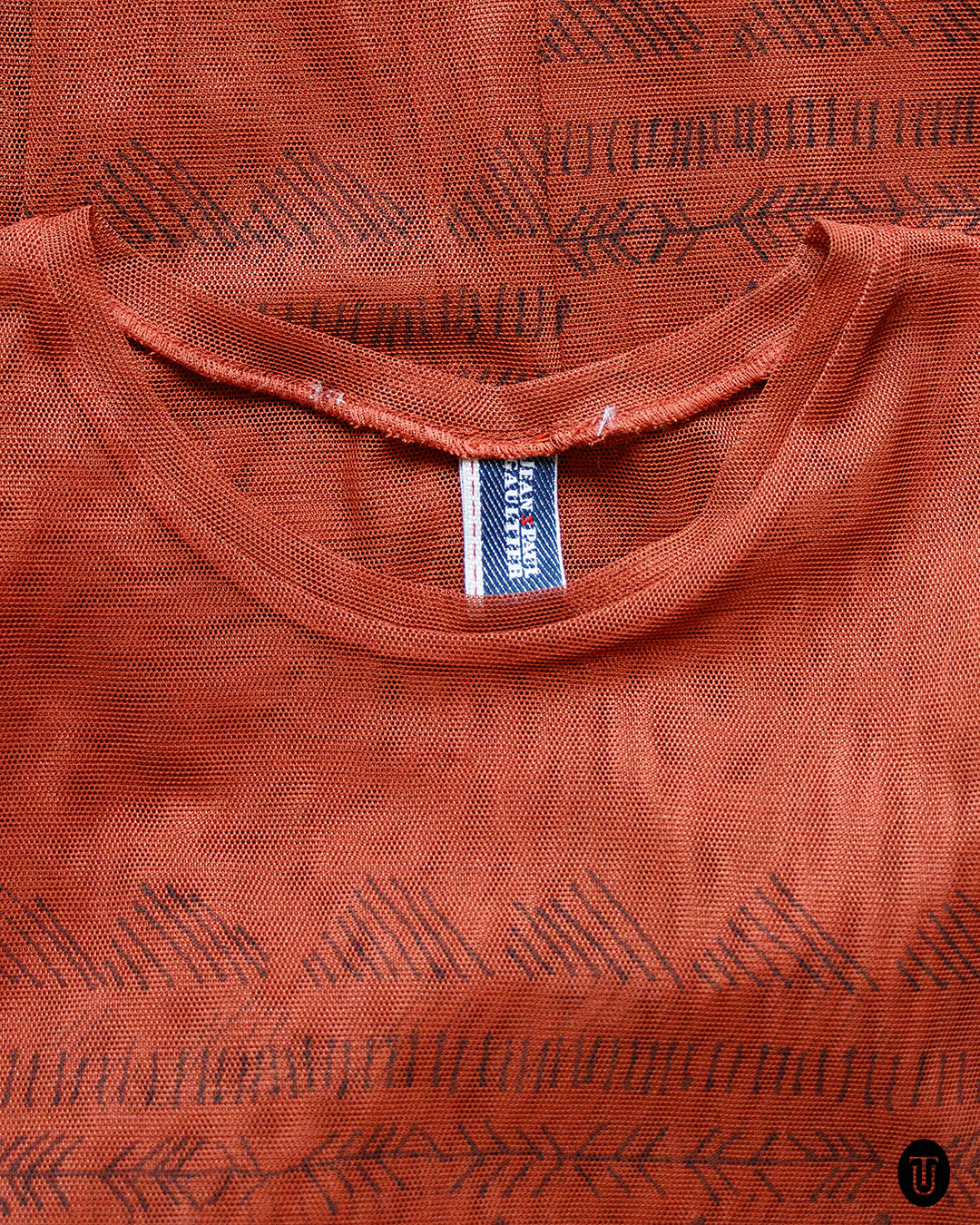 1990s Jean Paul Gaultier Rust Sheer Top M