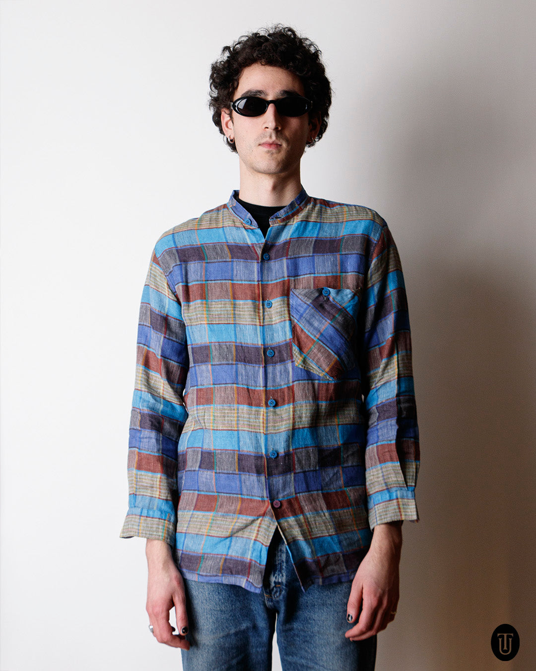 1990s Missoni Checkered Linen Shirt M