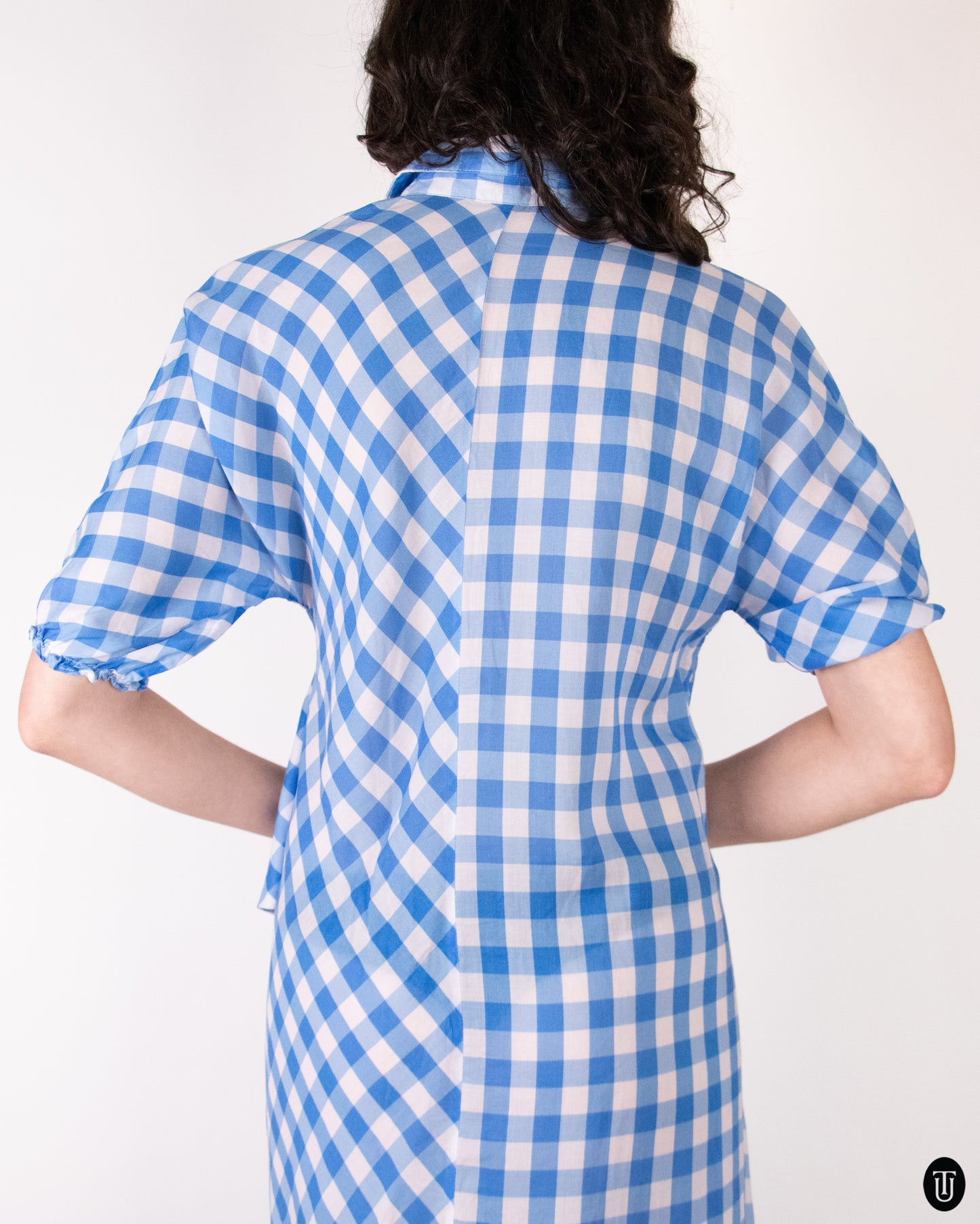 00's Jil Sander Blue Gingham Cotton Dress M
