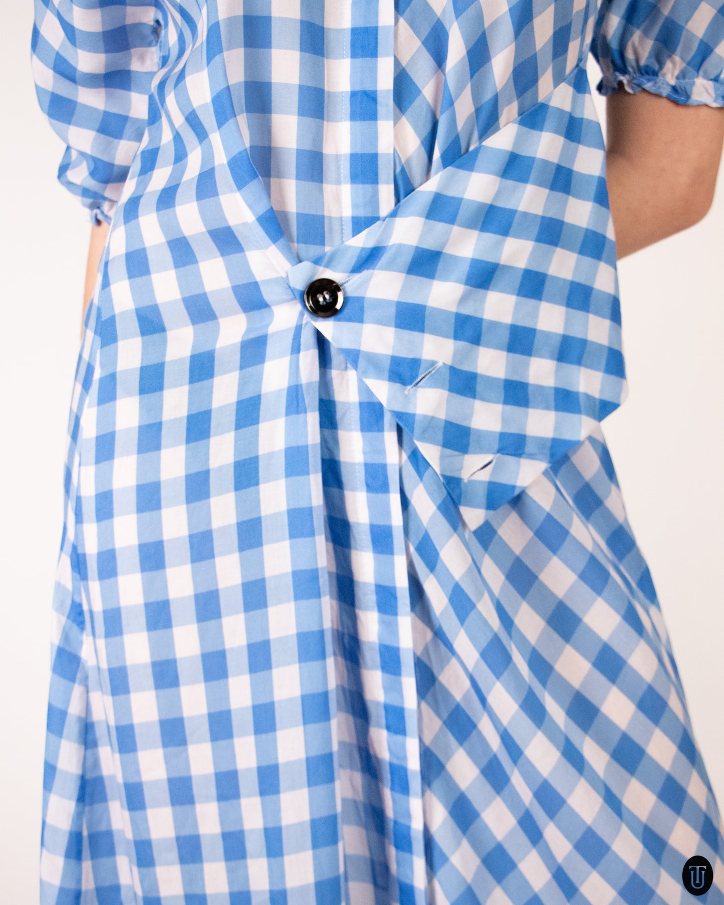 00's Jil Sander Blue Gingham Cotton Dress M