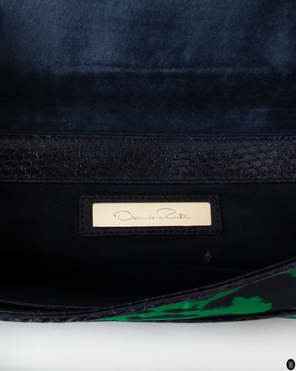00's Oscar De La Renta Leopard Clutch