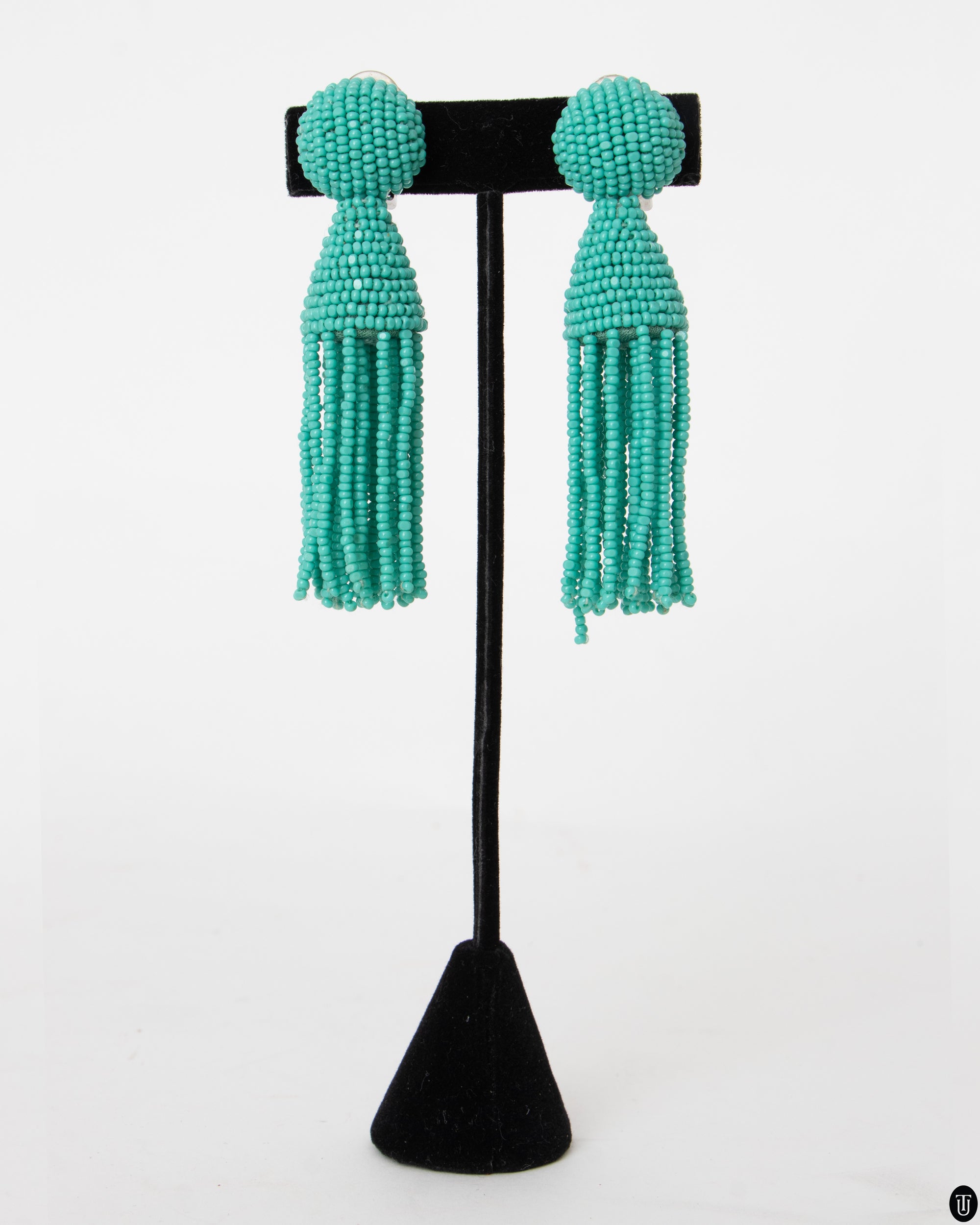 00s Oscar De La Renta Turquoise Bead Earrings