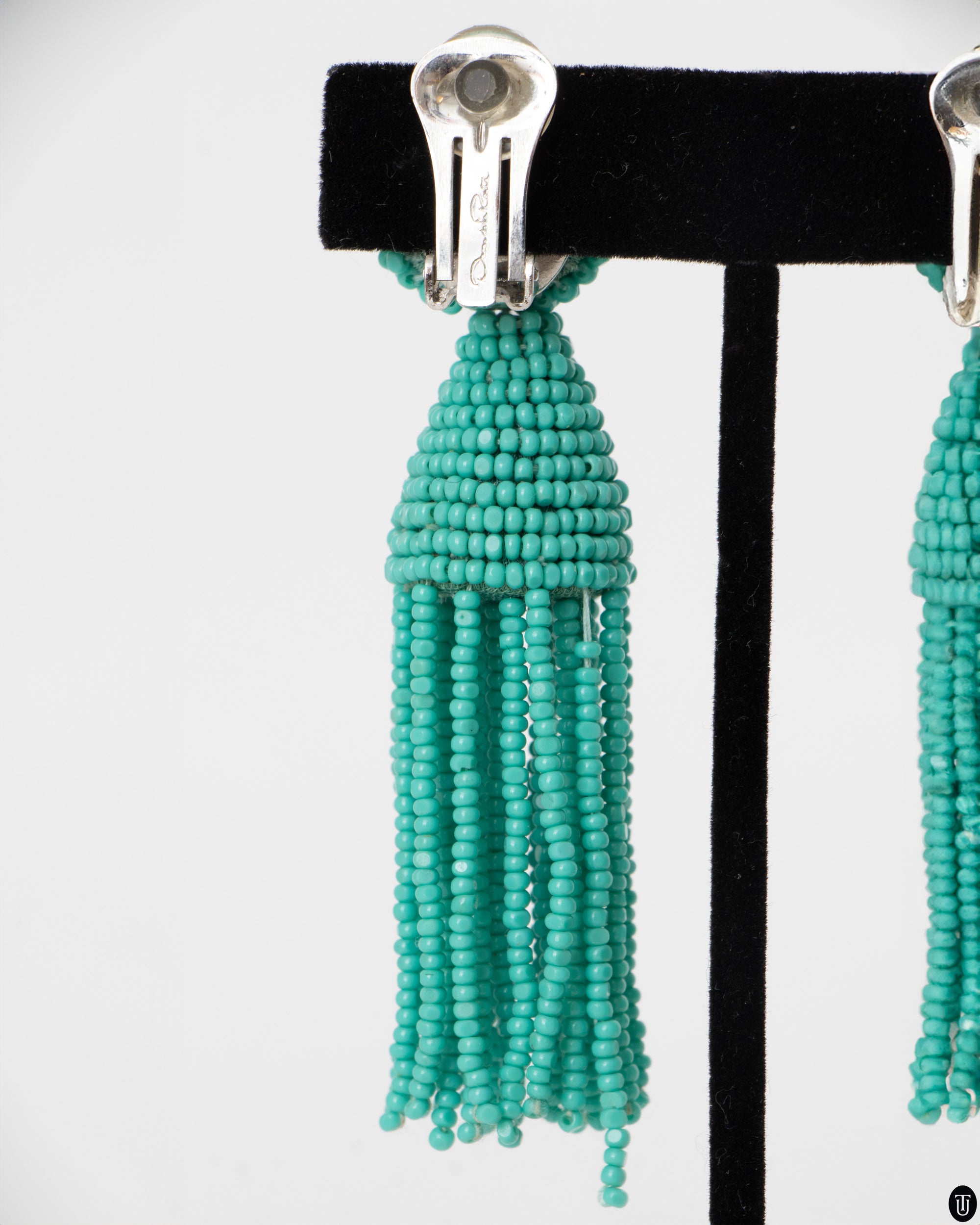 00s Oscar De La Renta Turquoise Bead Earrings