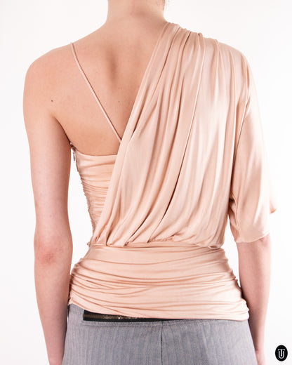 00's Emmanuel Ungaro Draped One Shoulder Top XS