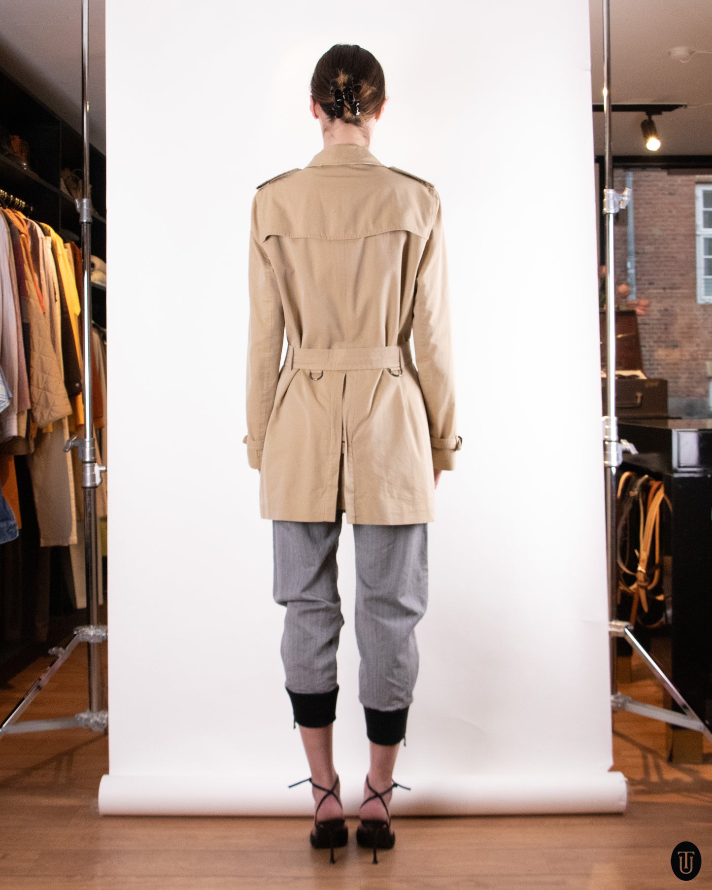 00's Burberry Beige Cotton Trench Coat S