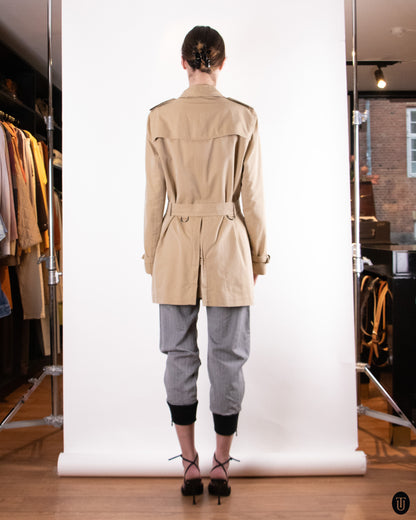 00's Burberry Beige Cotton Trench Coat S