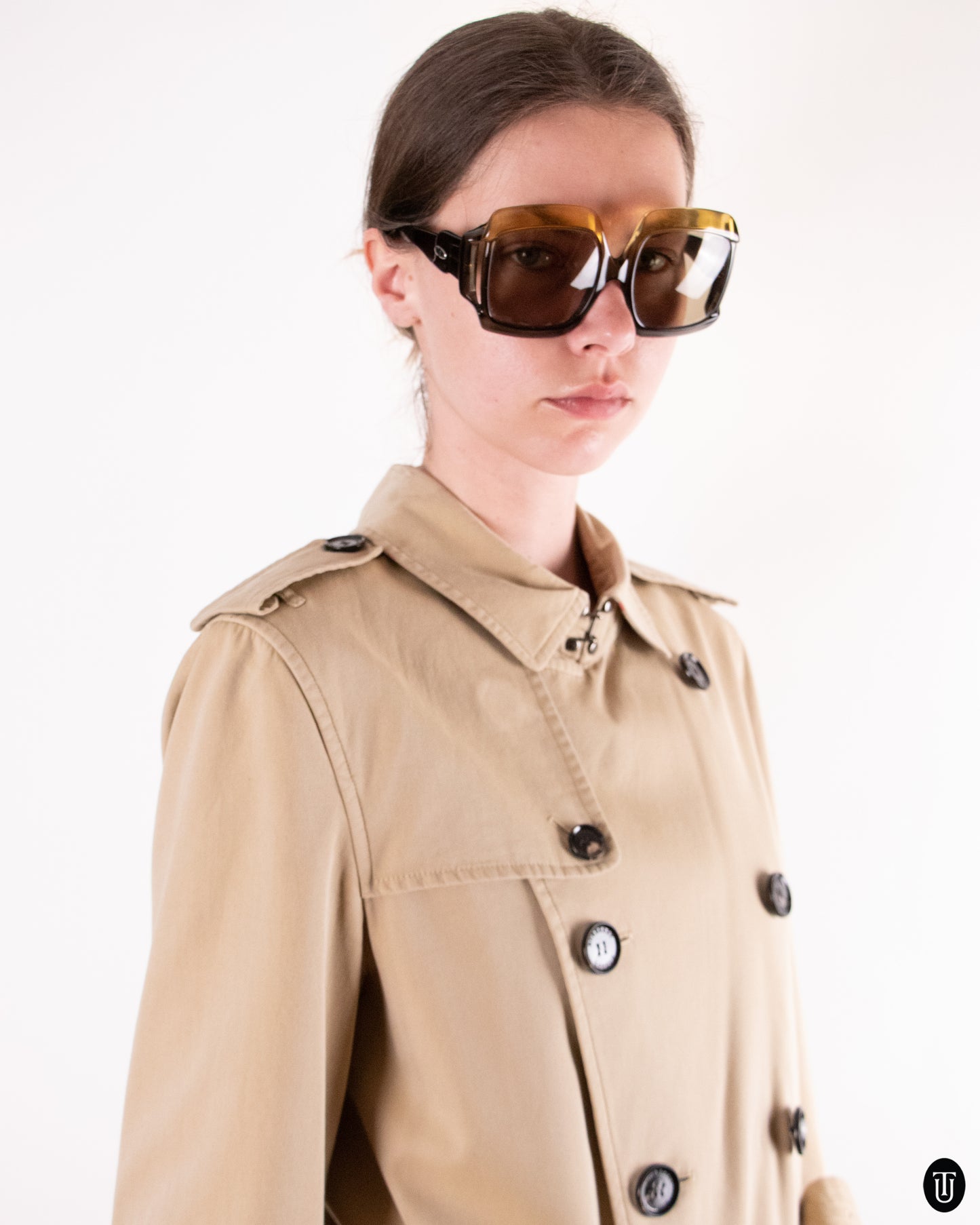 00's Burberry Beige Cotton Trench Coat S