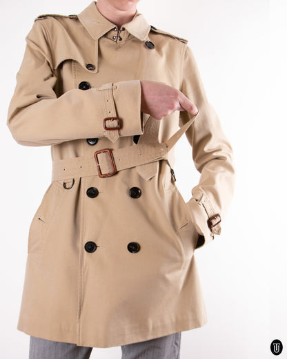 00's Burberry Beige Cotton Trench Coat S