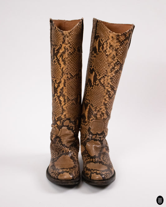 70's Snakeskin Boots 40
