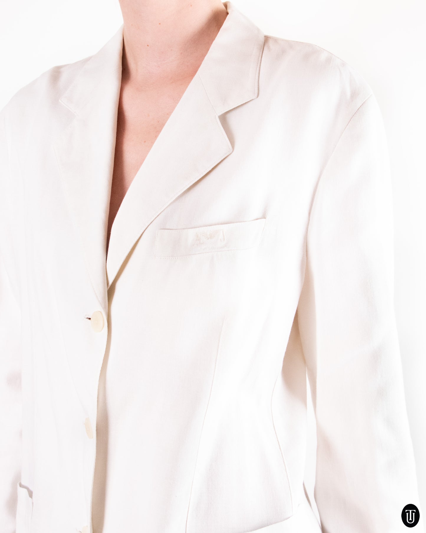 80's Armani "Jeans" Linen Jacket L