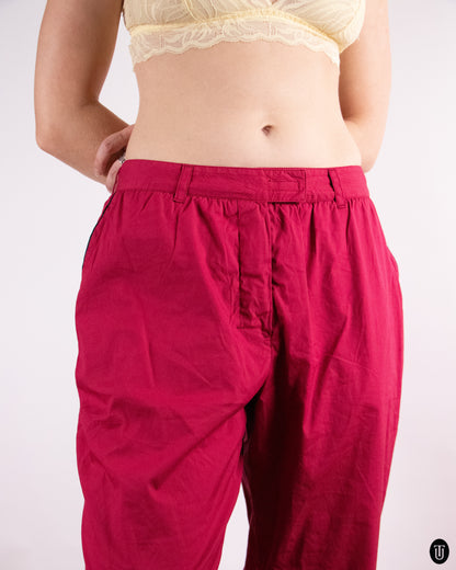 00's Deep Red Prada Trousers M