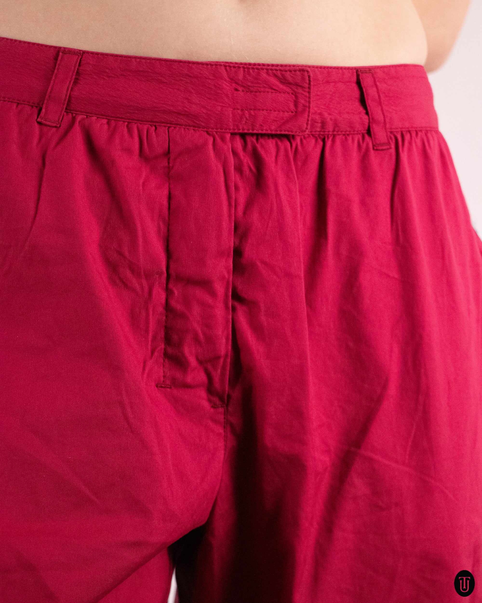 00's Deep Red Prada Trousers M