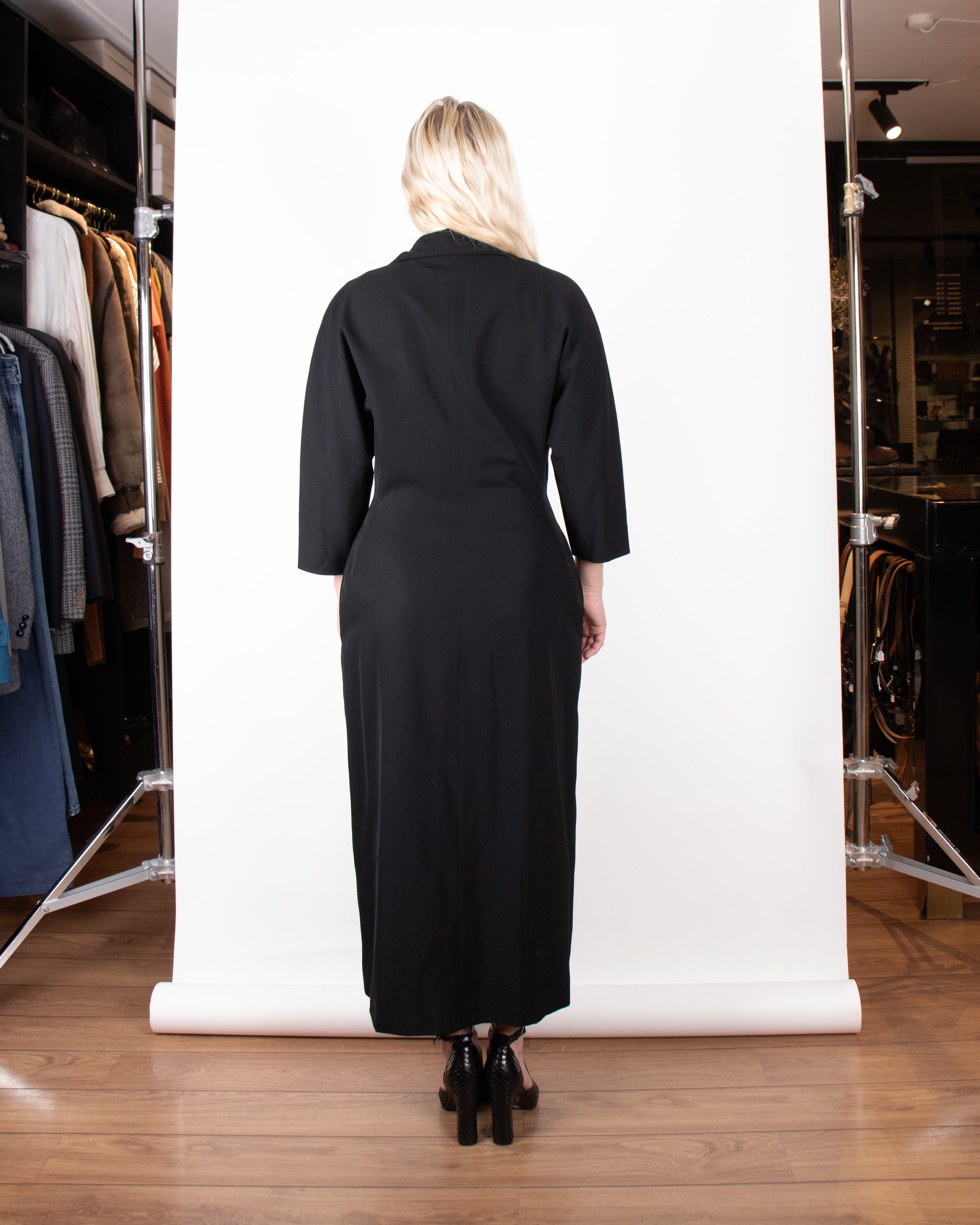 1980s Yohji Yamamoto Black Long Wool Coat M