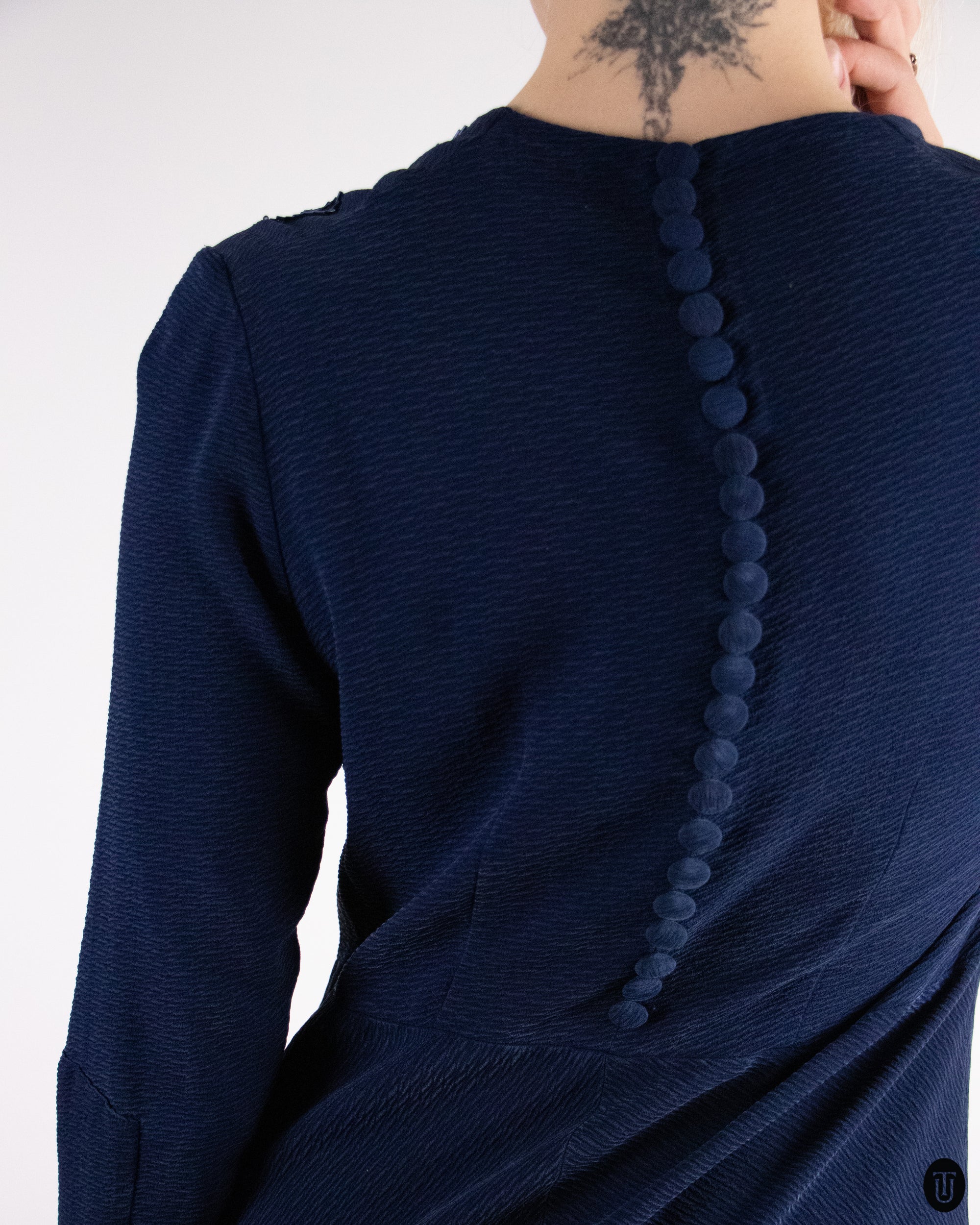 40's Vintage Blue Embellished Silk Gown M