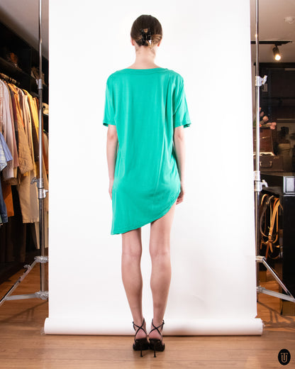 90's Fendi Turquoise Green Cotton T-shirt Dress S