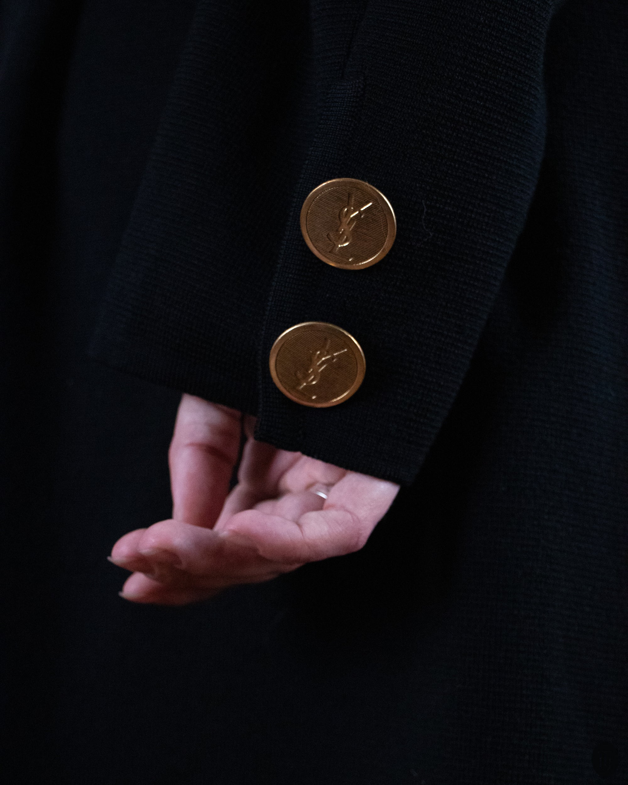 70's Yves Saint Laurent Wool Cardigan L