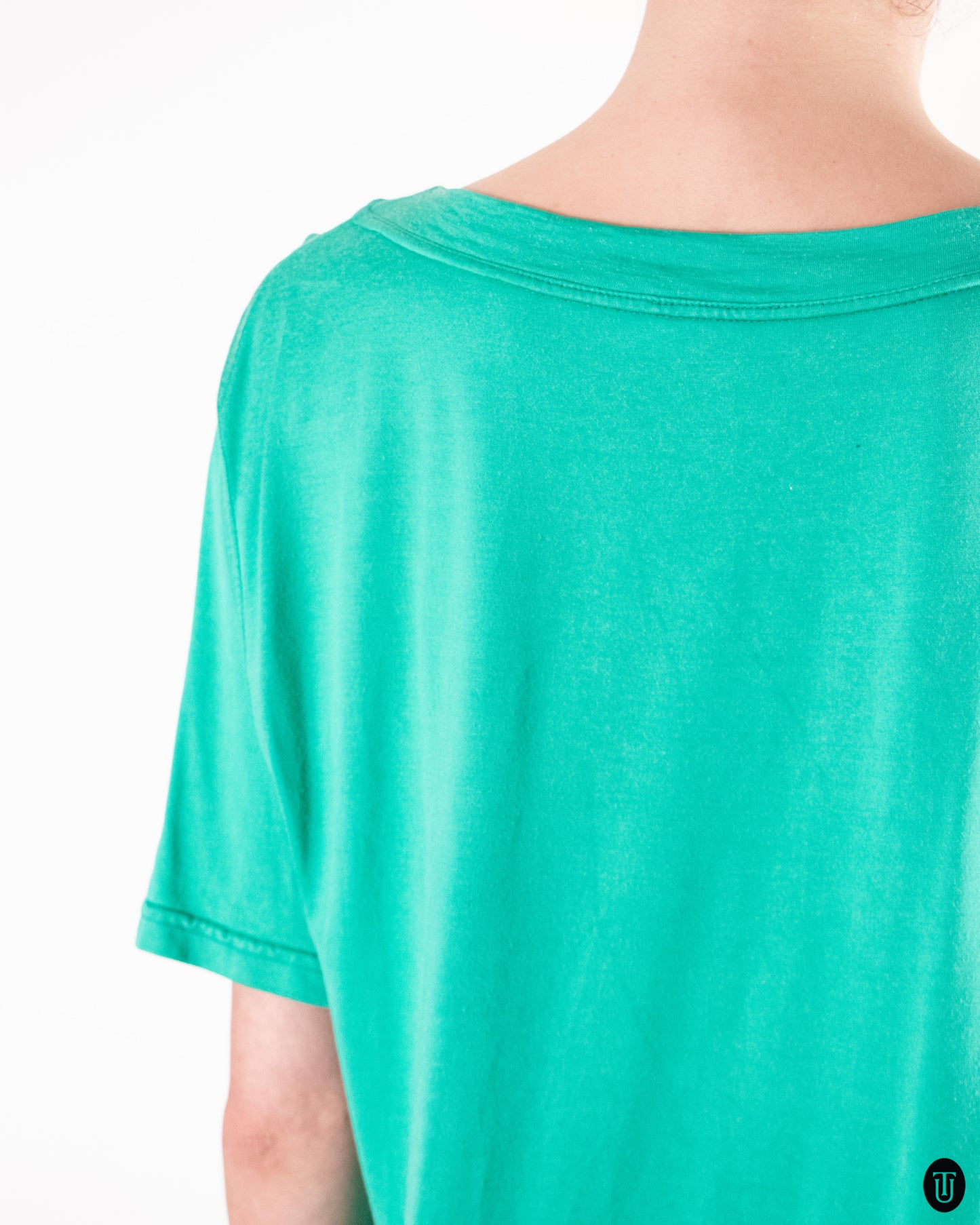 90's Fendi Turquoise Green Cotton T-shirt Dress S