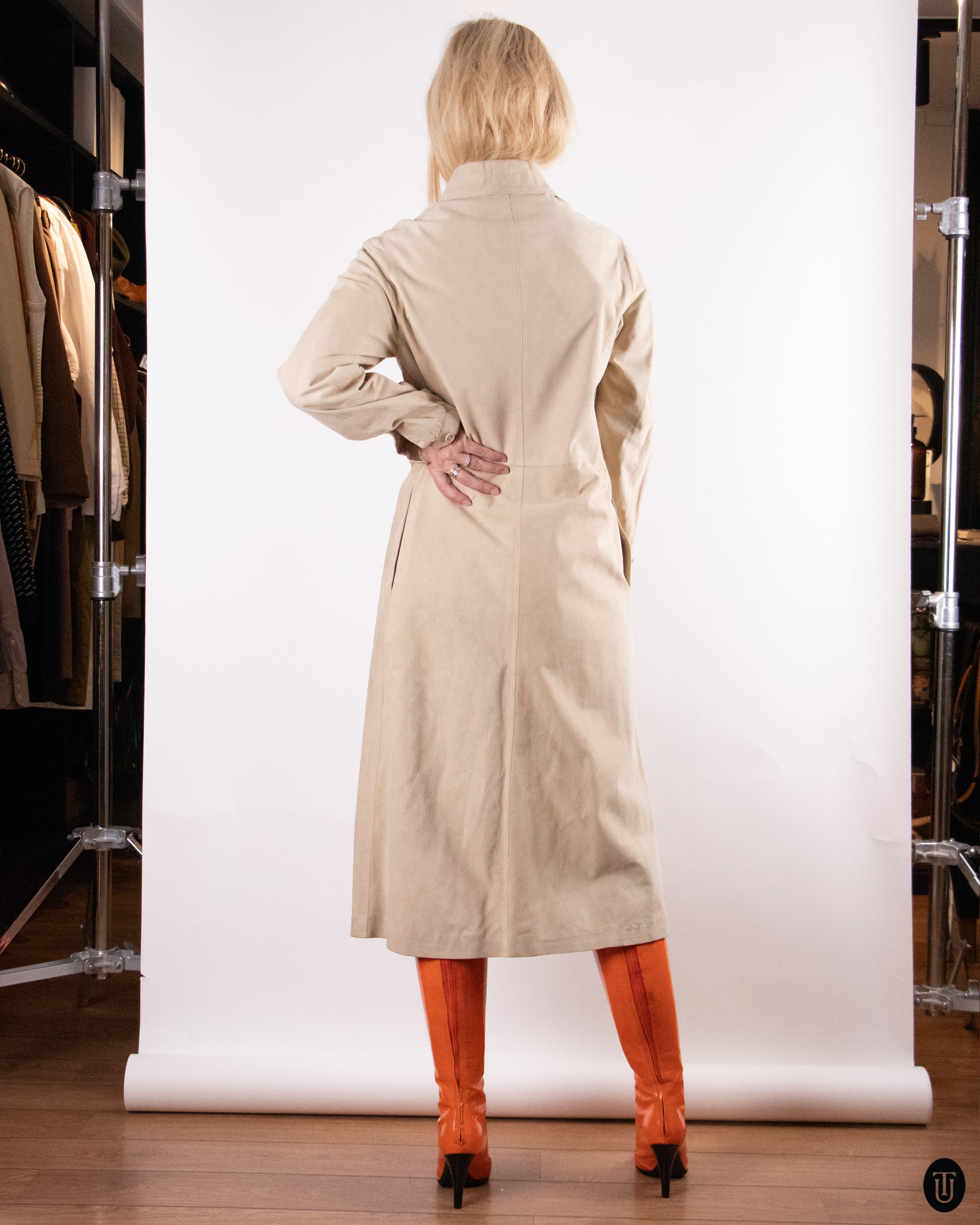 70's Tan Long Suede Jacket XS