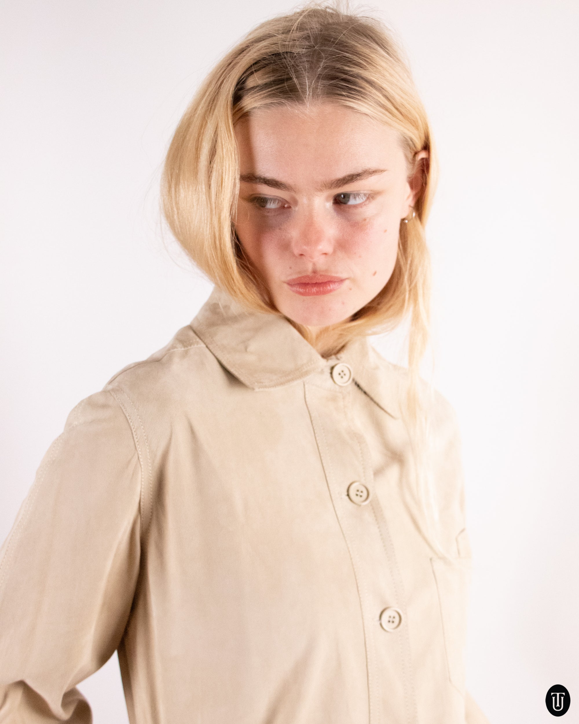 70's Tan Long Suede Jacket XS