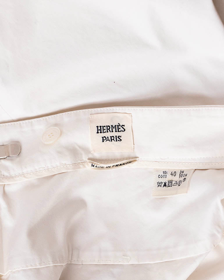 1990s Hermès Fine Cotton Twill Skirt S
