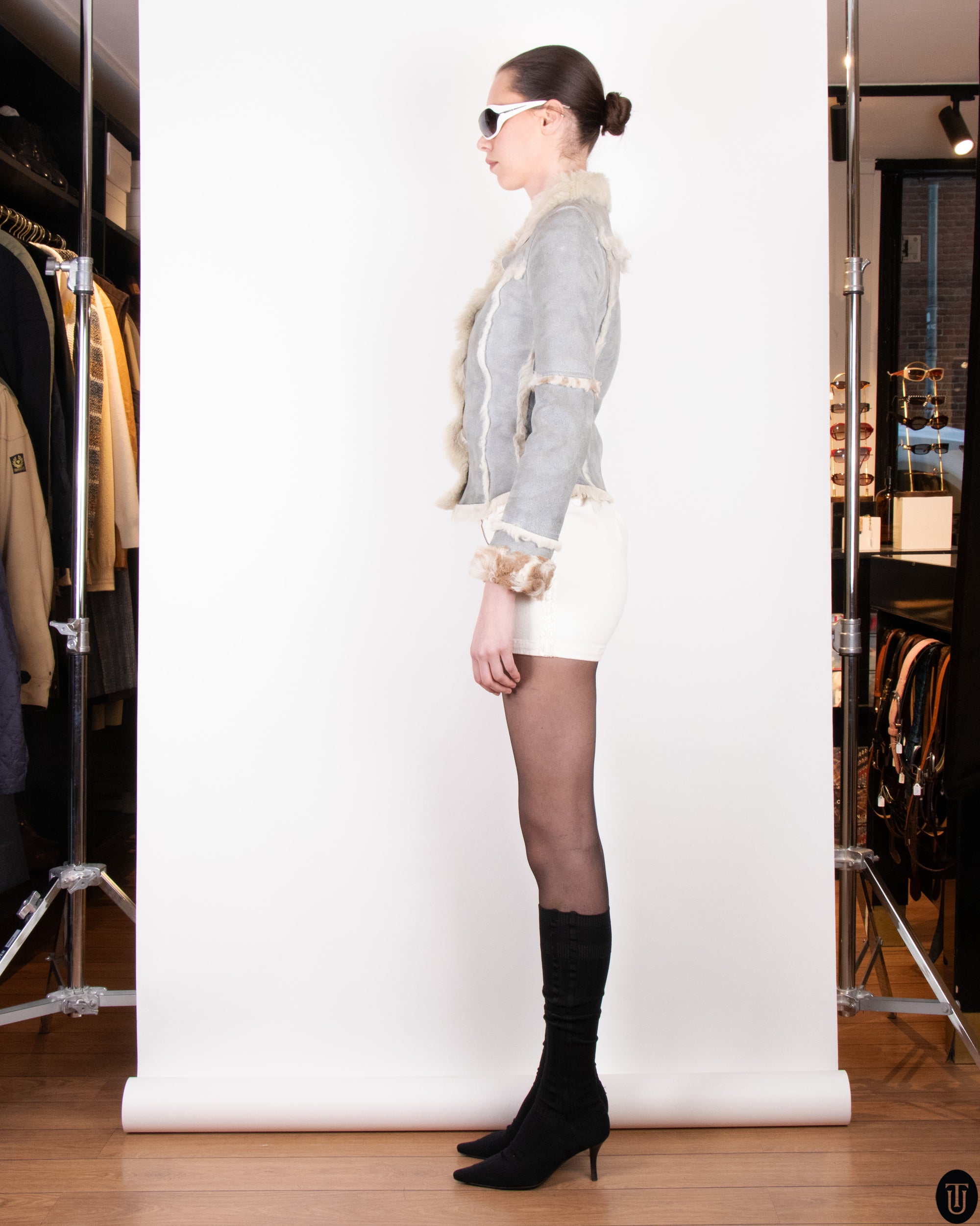 00s D&G Suede and Shearling Jacket S