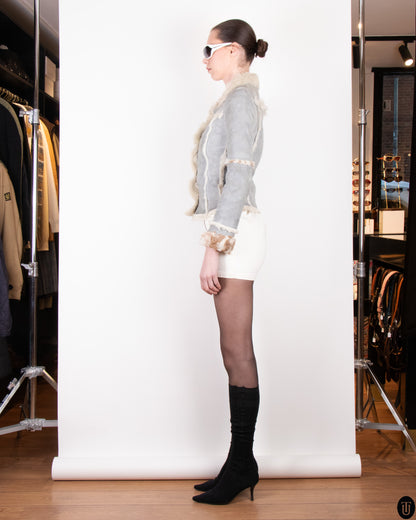 00's D&G Suede and Shearling Jacket S