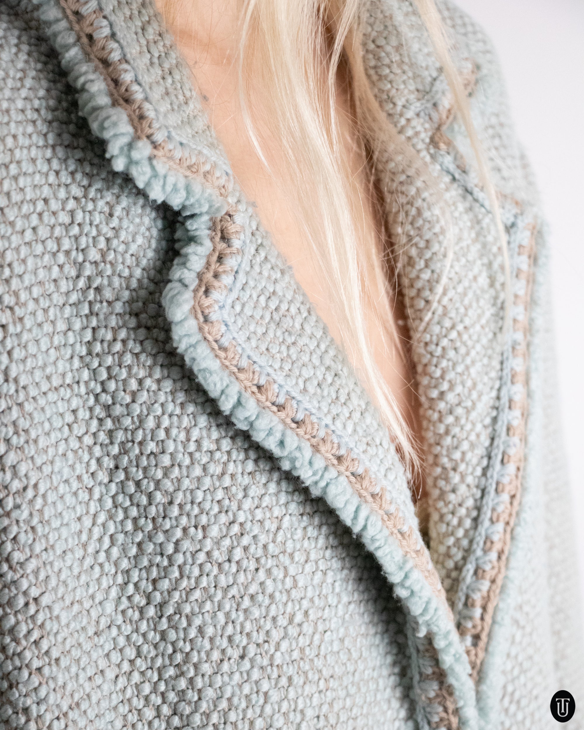 00's Chanel Wool Coat in Baby Blue L