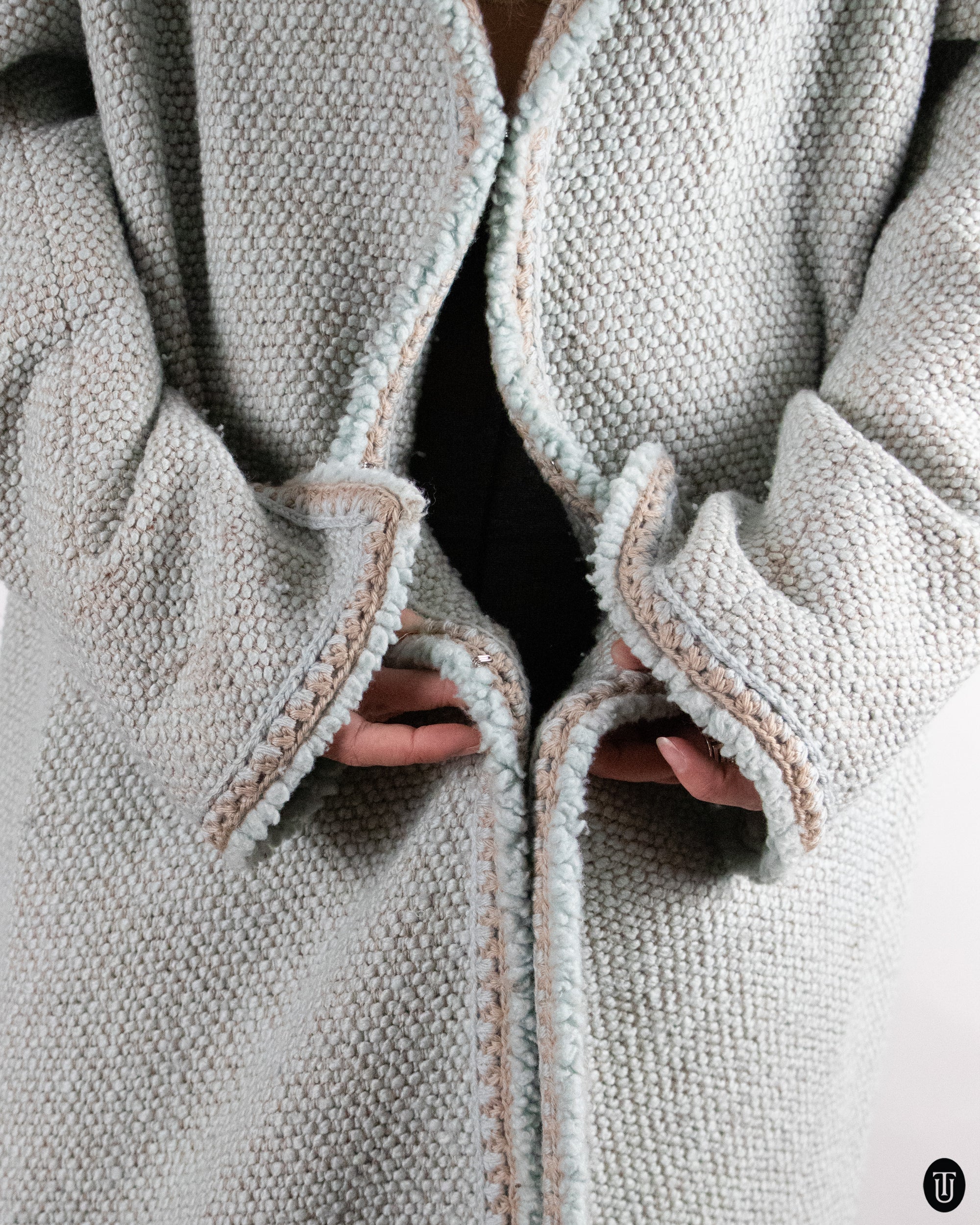 00's Chanel Wool Coat in Baby Blue L