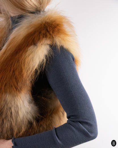 80's Fox Fur Vest M