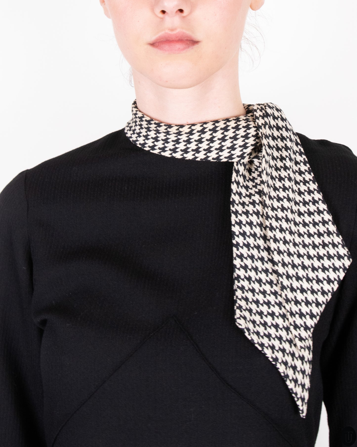 30's Fitted A-Line Wool Crepe Dress XS