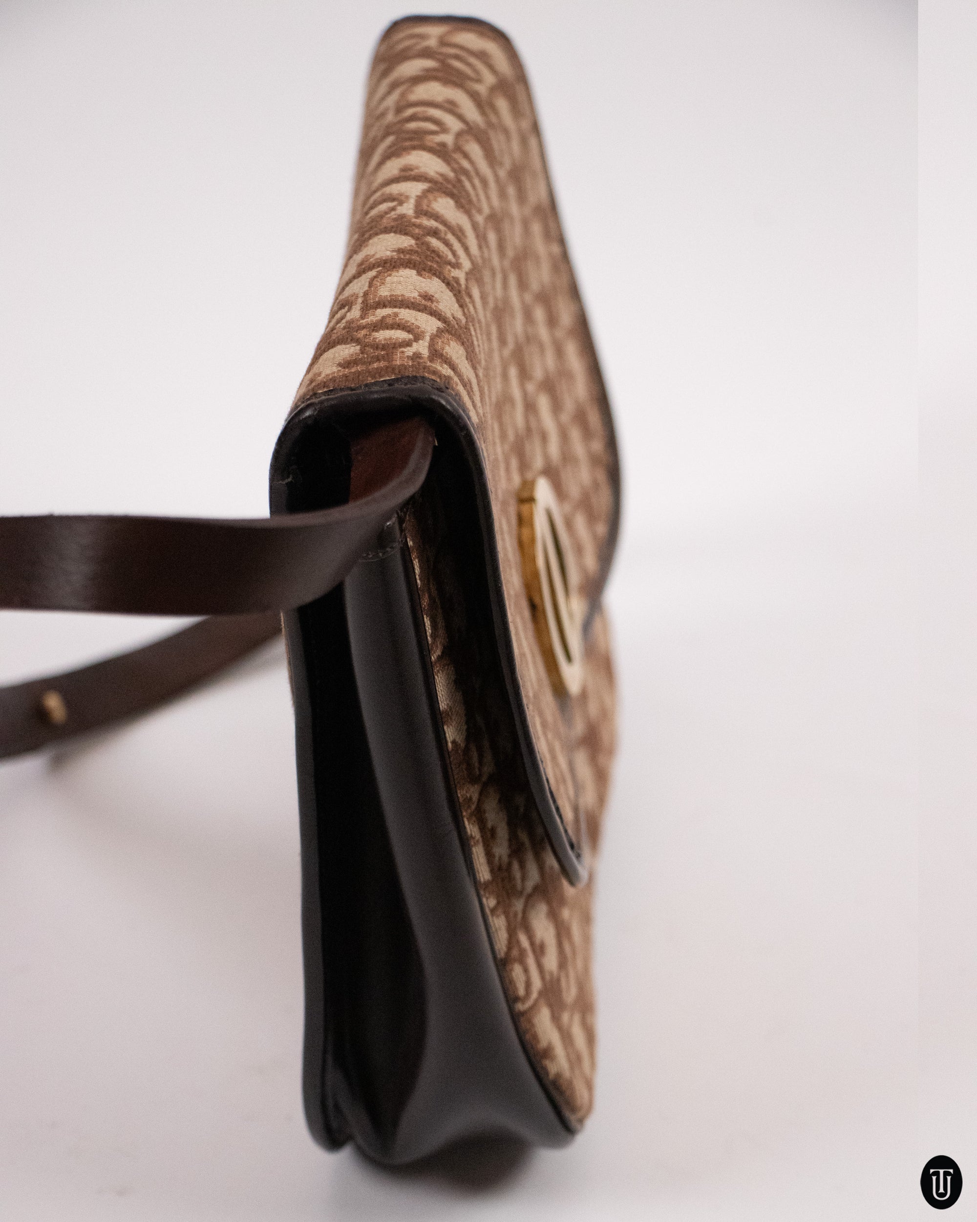 70's Dior Trotter Canvas Shoulder Bag