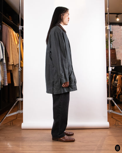 80's Burberry Cotton and Linen Field Jacket XL
