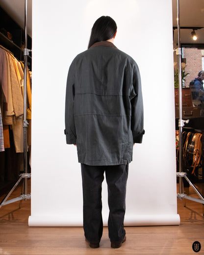 80's Burberry Cotton and Linen Field Jacket XL