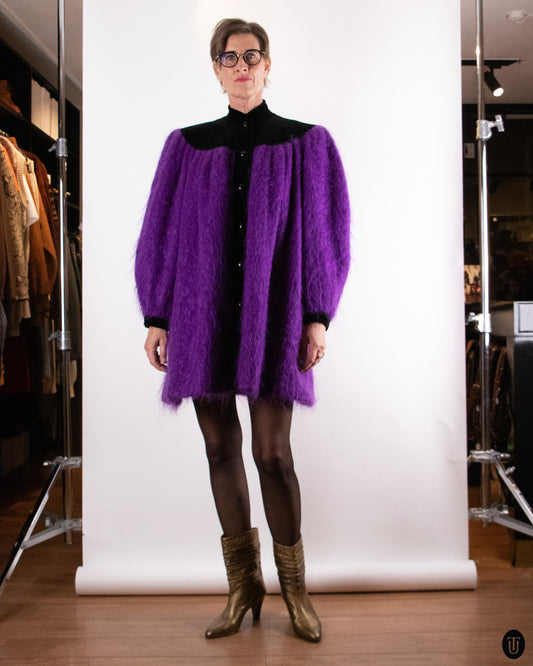 80's Yves Saint Laurent Rive Gauche Mohair Coat S