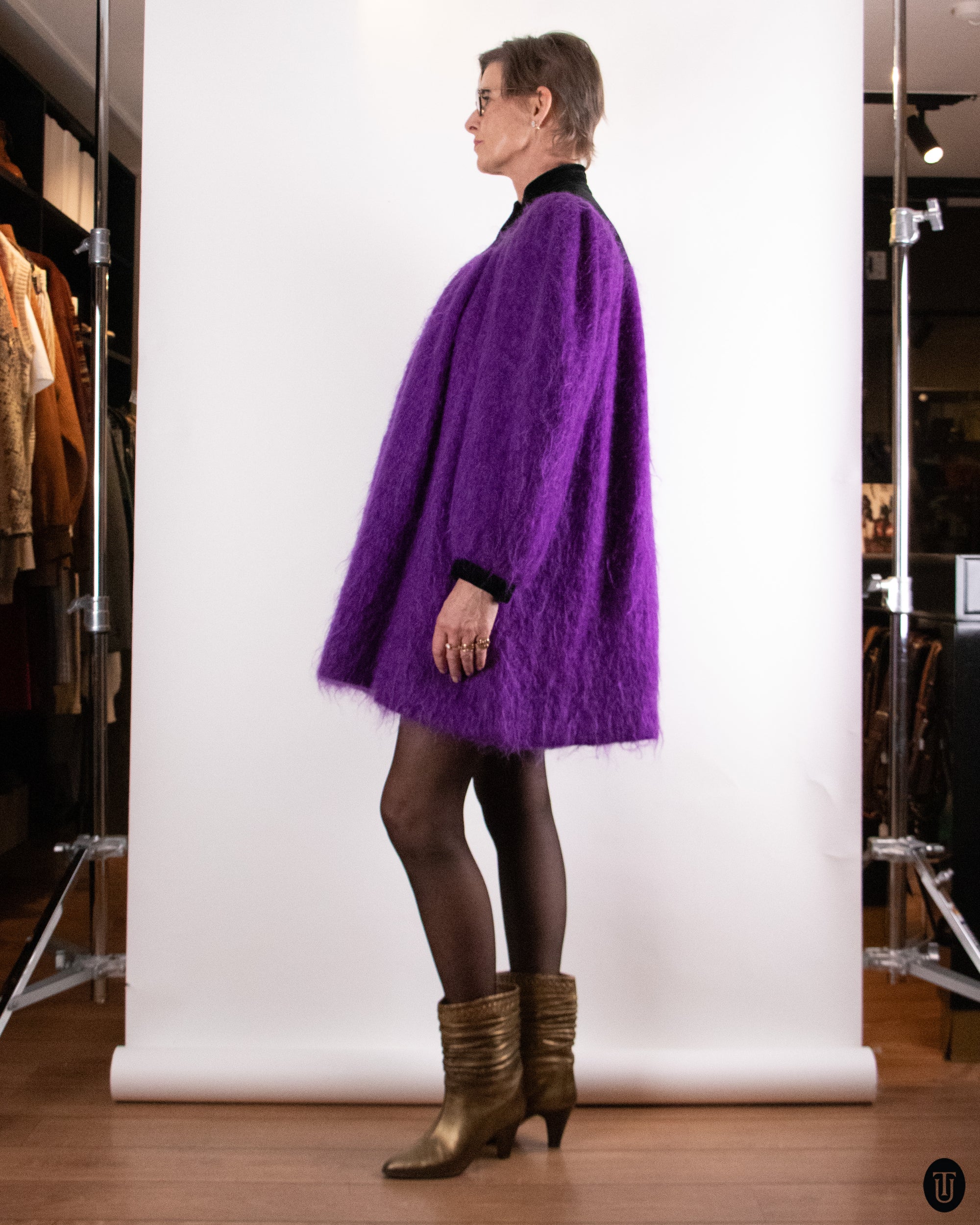 80's Yves Saint Laurent Rive Gauche Mohair Coat S