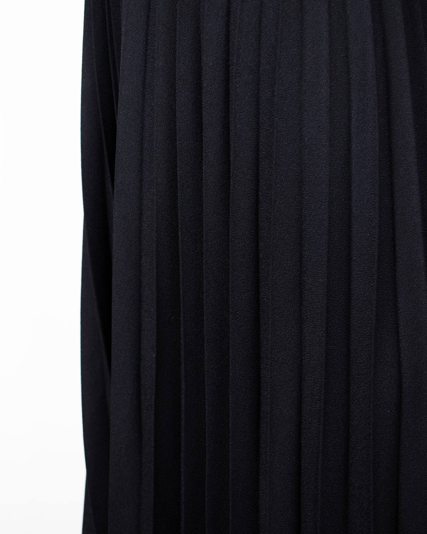 70's Yves Saint Laurent Black Pleated Maxi Skirt S
