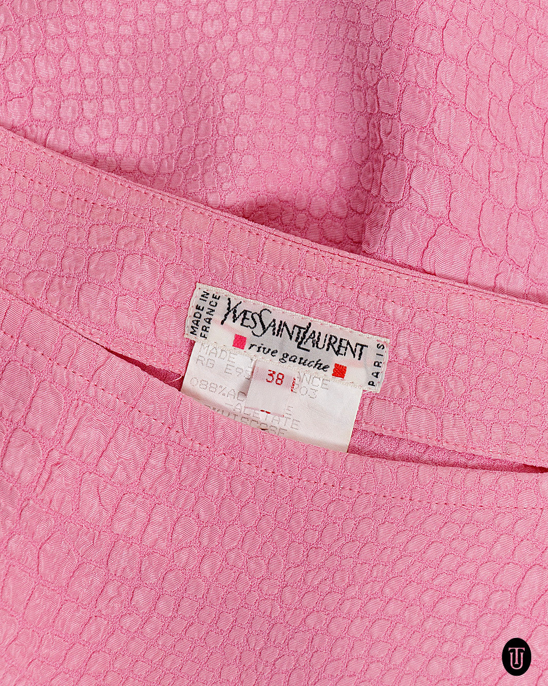 1990s Yves Saint Laurent Pink Belted Dress S