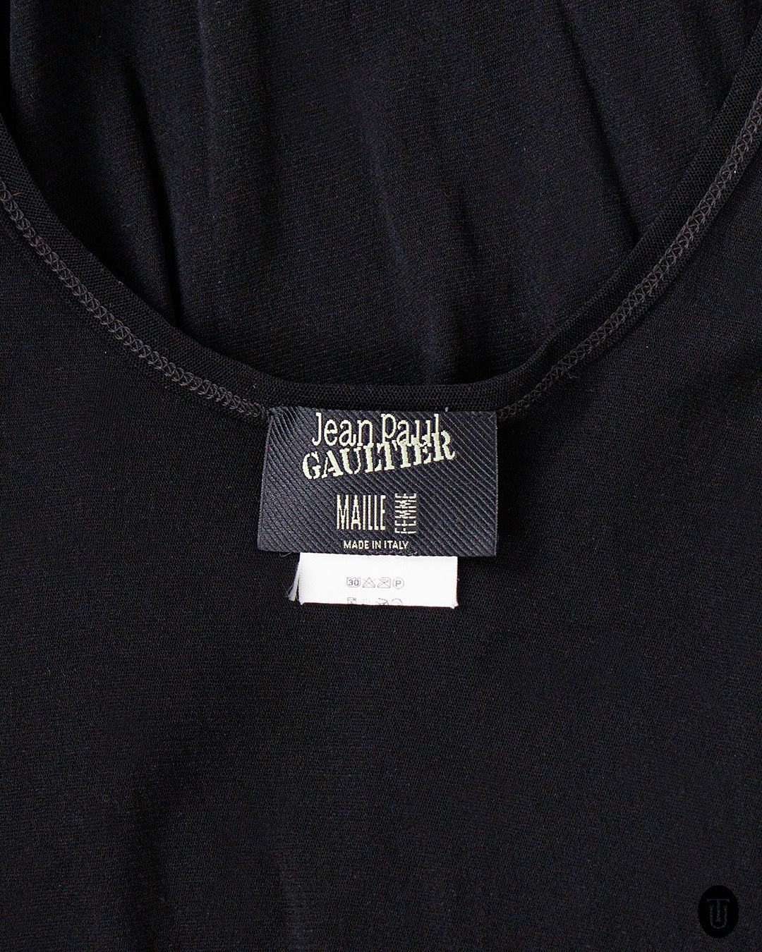 1990s Jean Paul Gaultier Sheer Black Jersey Dress S M