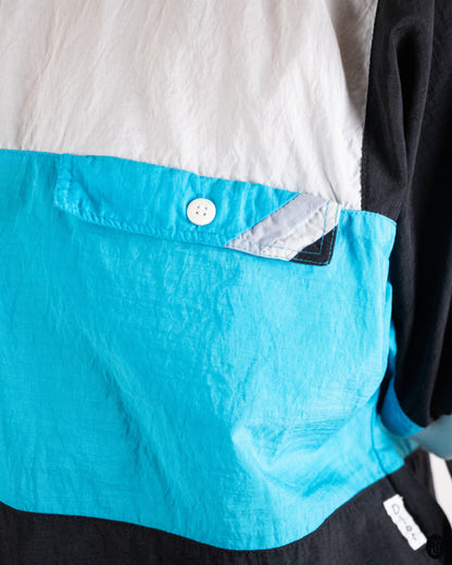 80's Christian Dior "Monsieur" Turquoise Colour-Block Polo M
