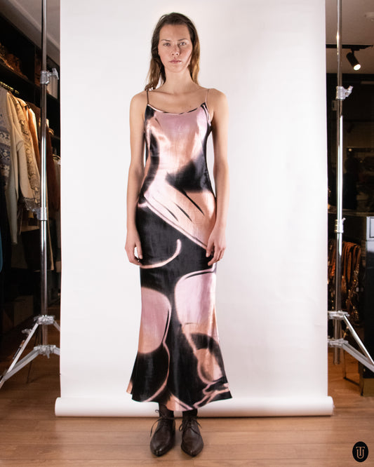 00's Giorgio Armani Linen Silk Slip Dress M