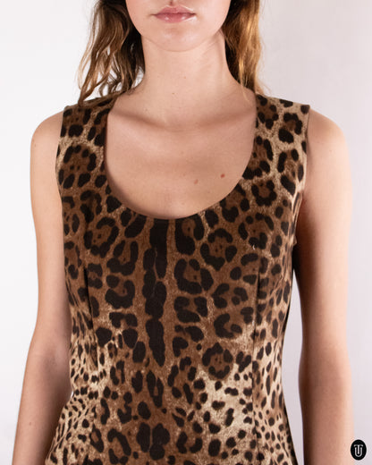 90's Dolce & Gabbana Leopard Print Dress L